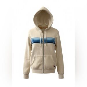Aviator Nation 5 Stripe Hoodie in Vintage White/Blue